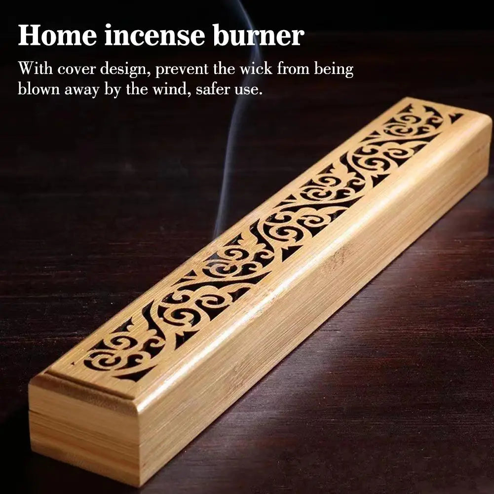 Natural Bamboo Incense Holder with Lid