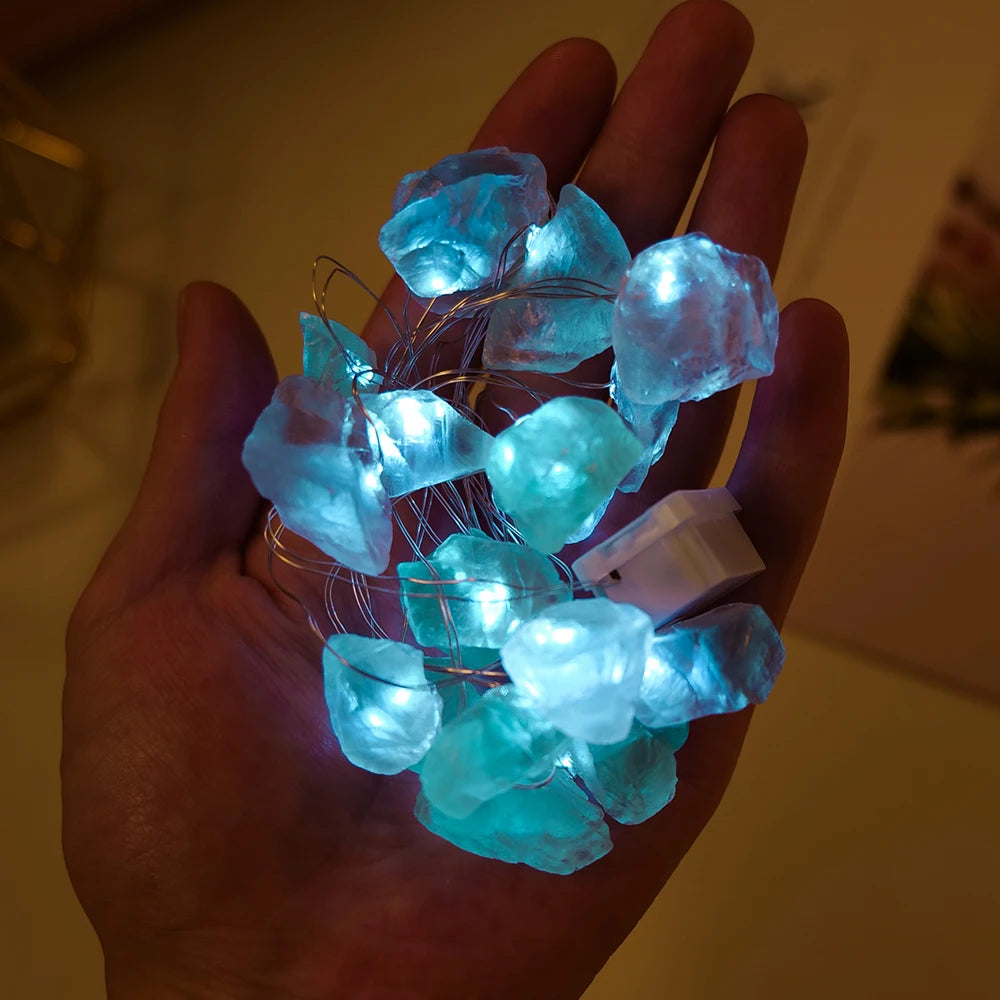 Natural Raw Gemstone Crystal Lights