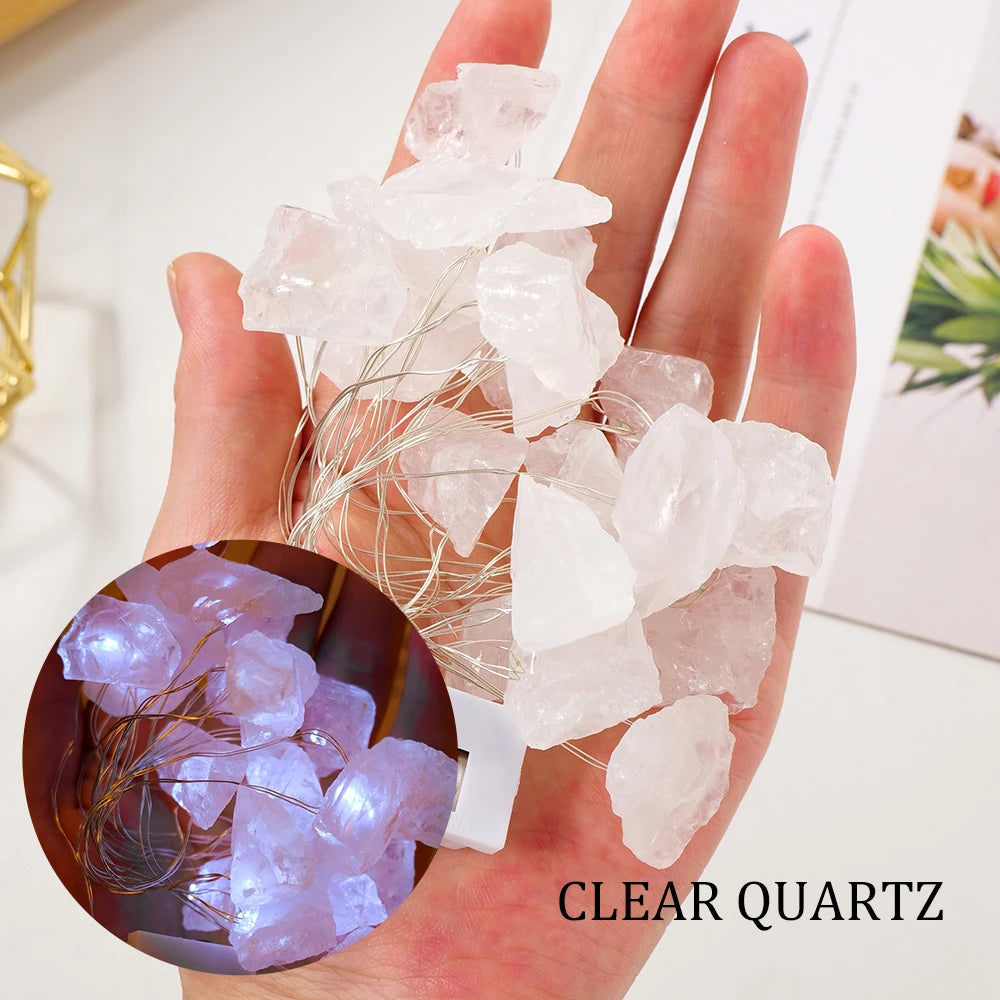 Natural Raw Gemstone Crystal Lights