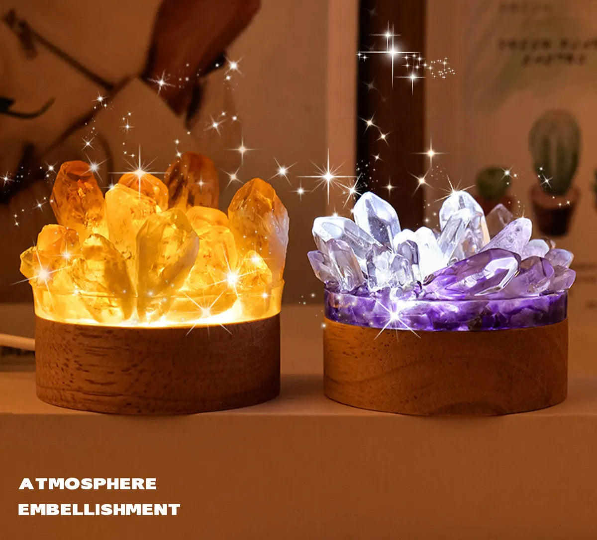 Natural Crystal Point Night Light