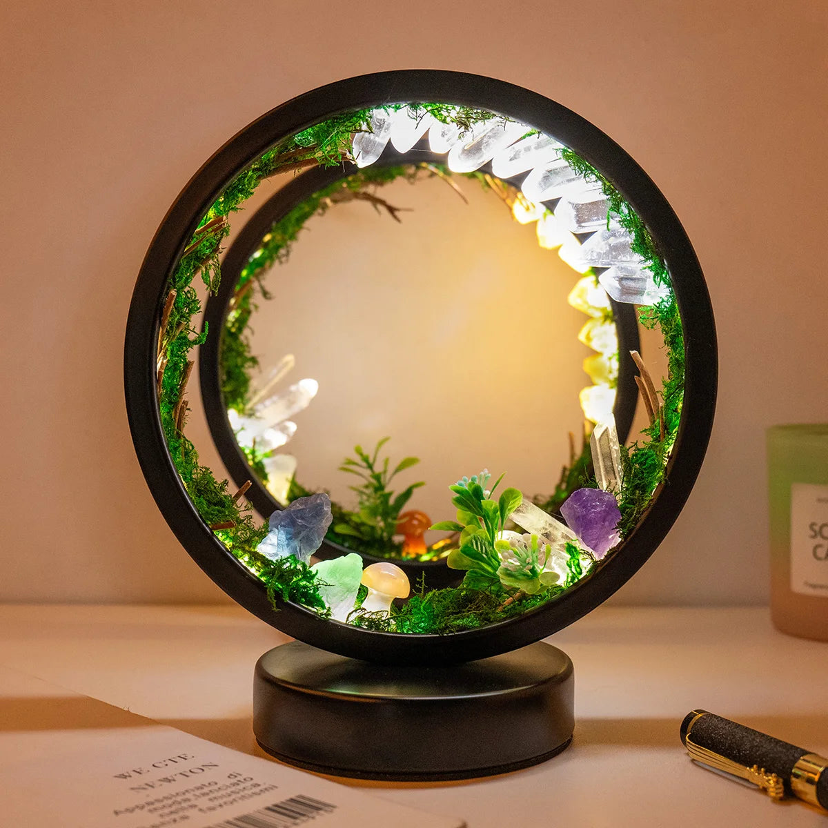 LED Crystal Forest Ring Lamp